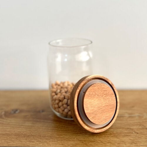 Frasco de Vidrio con Tapa de Madera 600ml. - Imagen 2