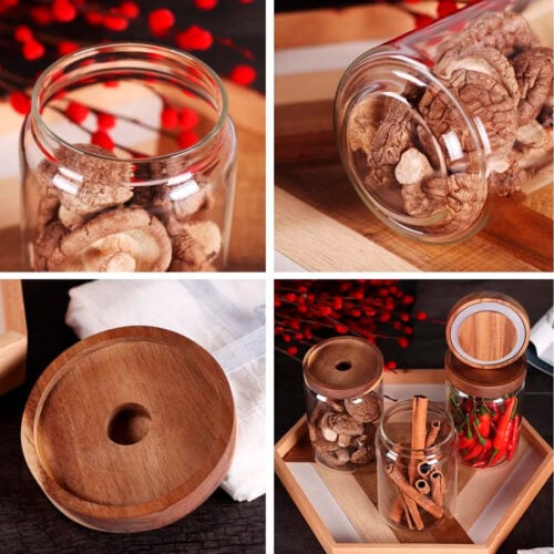 Frasco de Vidrio con Tapa de Madera 600ml. - Imagen 7