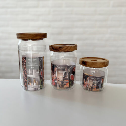 Frasco de Vidrio con Tapa de Madera 600ml. - Imagen 4
