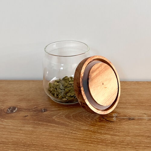 Frasco de Vidrio con Tapa de Madera 400ml. - Imagen 2